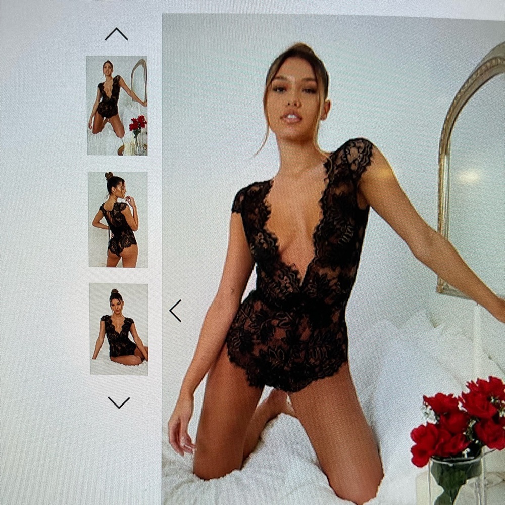 Black lace body suit